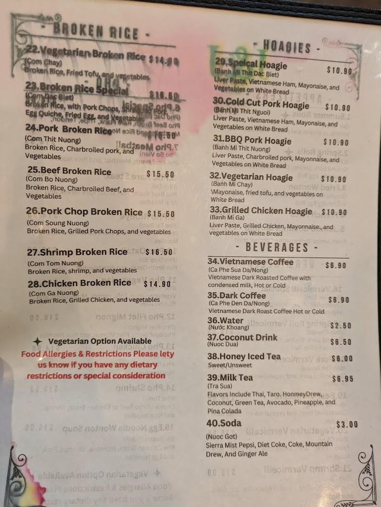 J&J Pho Vietnamese Restaurant Menu image 1