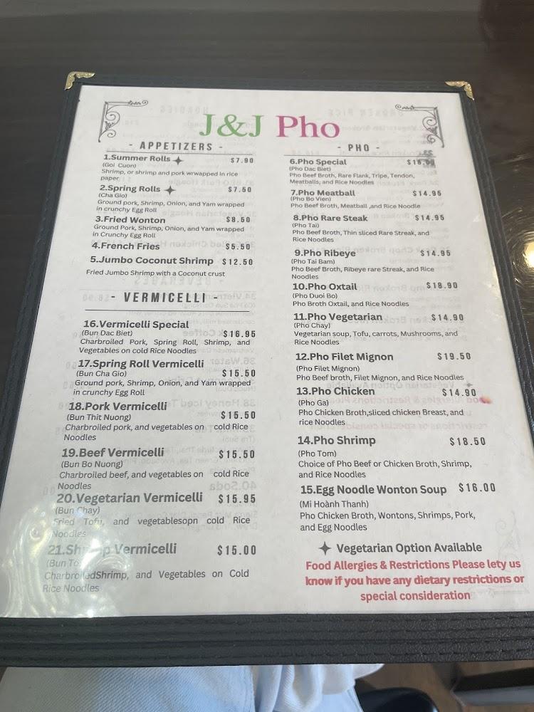J&J Pho Vietnamese Restaurant Menu image 4